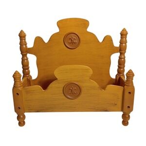 Vtg Wall Hanging Wood Shelf Wall Hanging Bedframe 14 3/4"x14" Plant Holder,Etc
